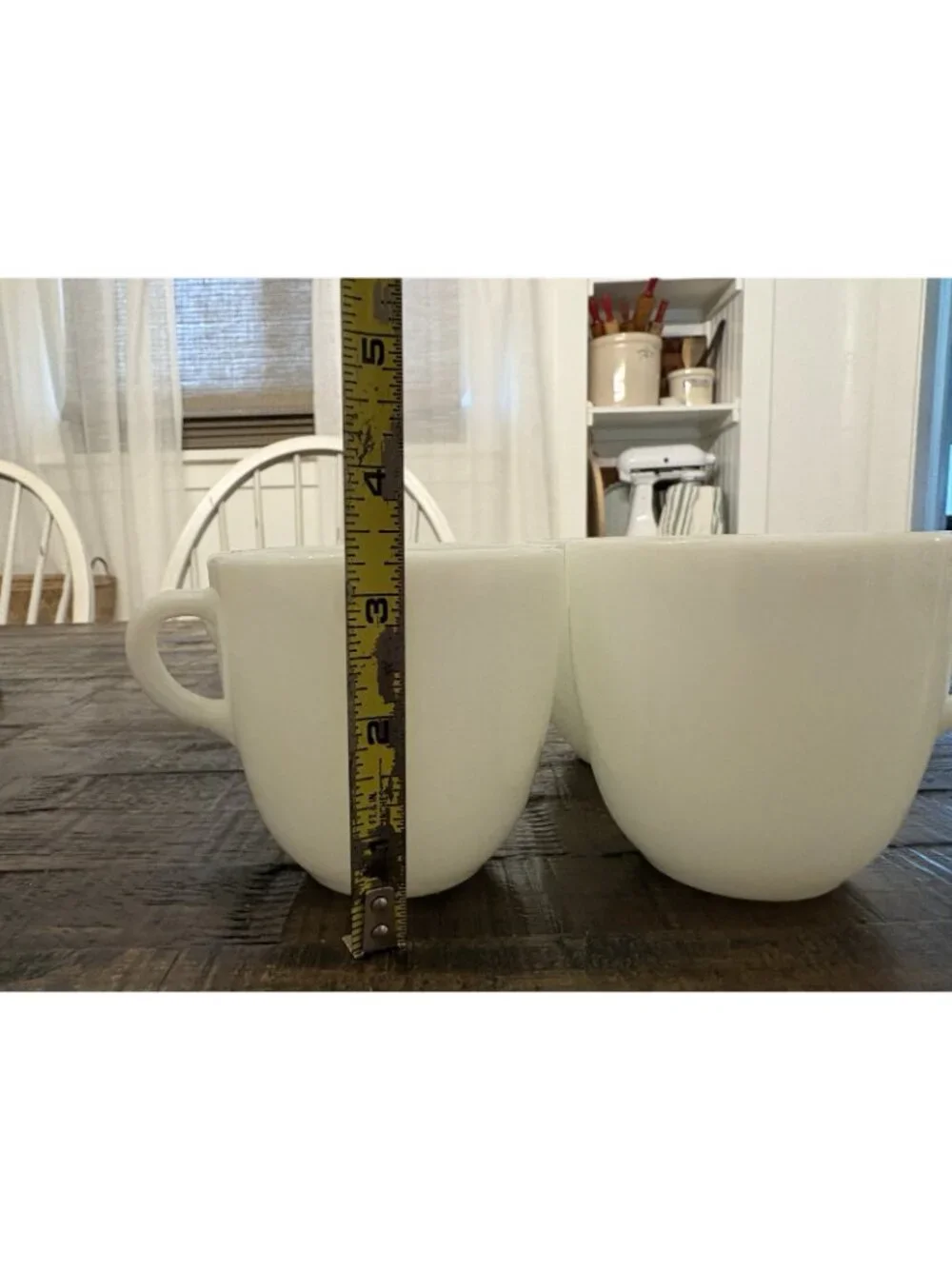 Vintage PYREX Corning White Milk Glass Coffee Mug Tea Cup C Handle Set Of 4